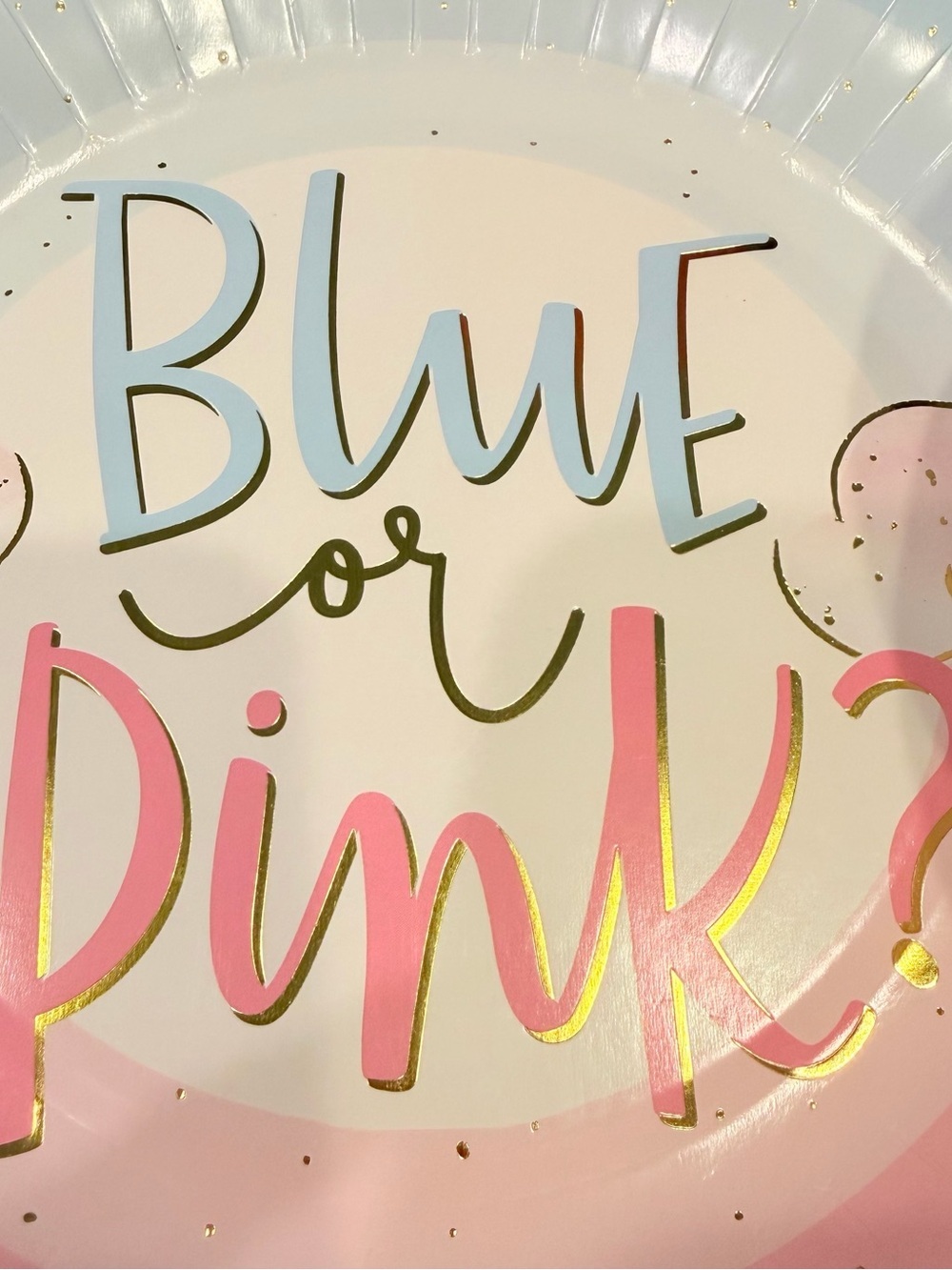 Gender Reveal Party Supplies Bundle Plates & Cups Blue or Pink - Picture 3 of 6